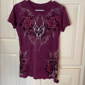 Sinful T-shirt with rose design